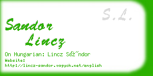 sandor lincz business card